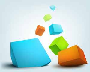 Vector illustration of 3d cubes