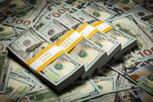 lots of hundred dollar bills.