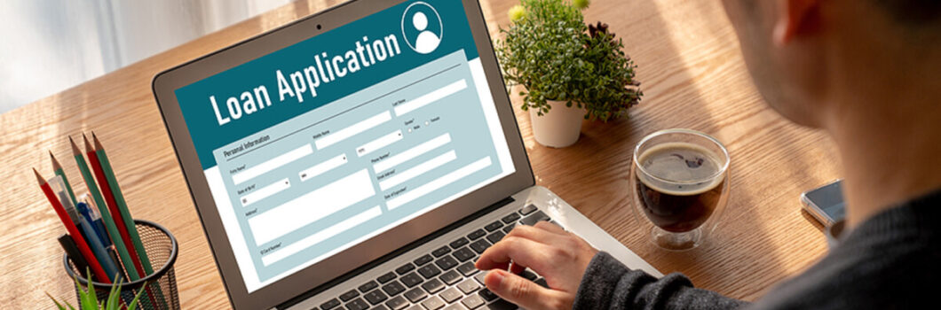 a person applies for a business loan online.