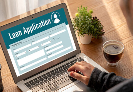 a person applies for a business loan online.