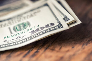 a bunch of hundred dollar bills.