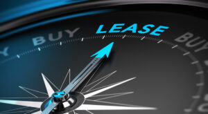 a compass pointing to the word lease.