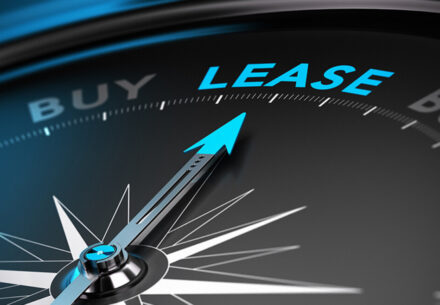a compass pointing to the word lease.