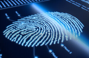 concept art of a fingerprint matching technology.